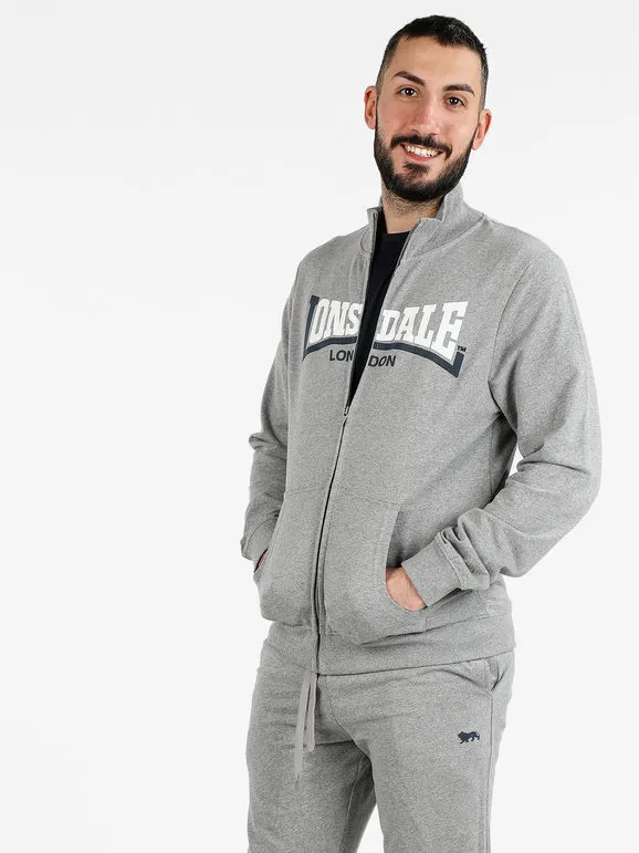 Lonsdale Sudadera de hombre con cuello vuelto y cremallera