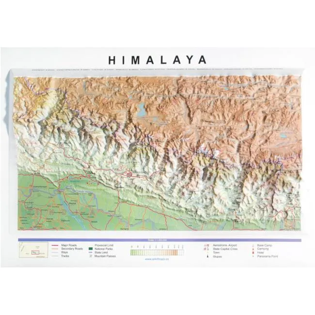 Mapa all 3d form Himalaya 1:1.500.000