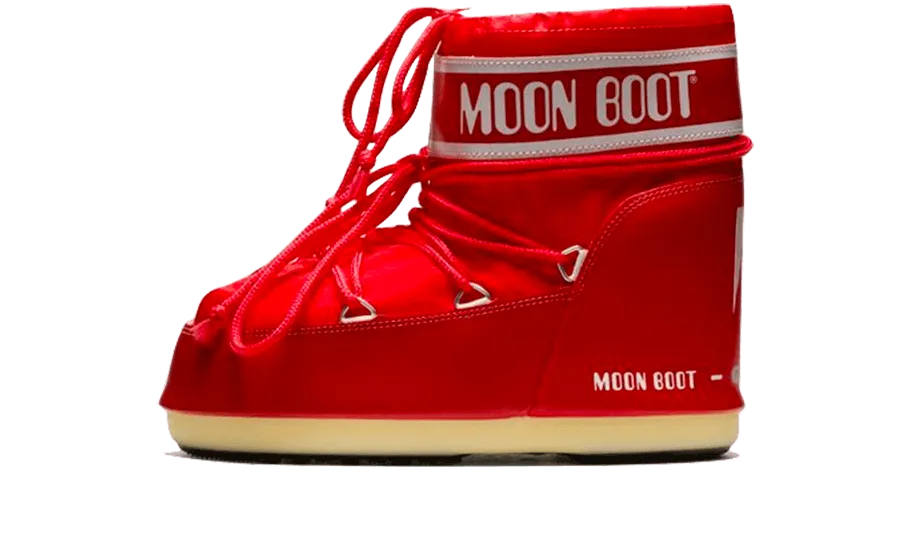 Moon Boot Icon Low Red Nylon