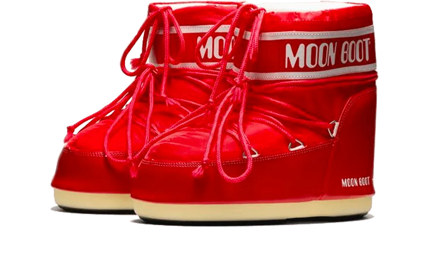 Moon Boot Icon Low Red Nylon