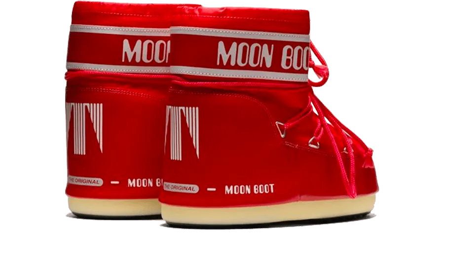 Moon Boot Icon Low Red Nylon