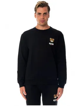 MOSCHINO - Sudadera con Logo y Teddy Bear Engomado Color Negro