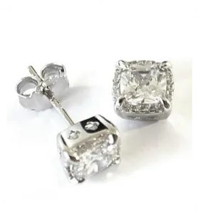 Pendientes PC plata ley cuadrado - ref.003R