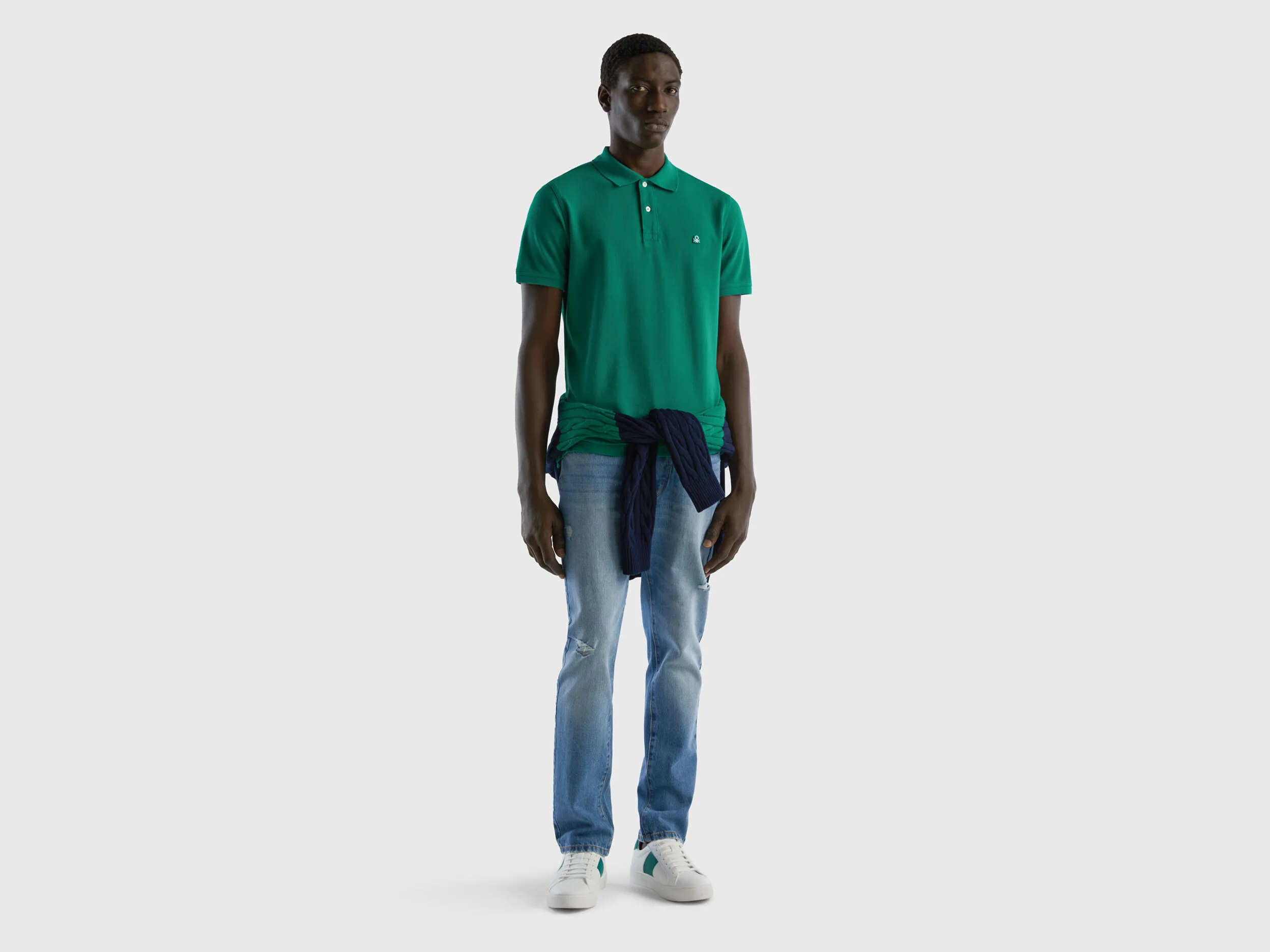 Polo verde oscuro regular fit