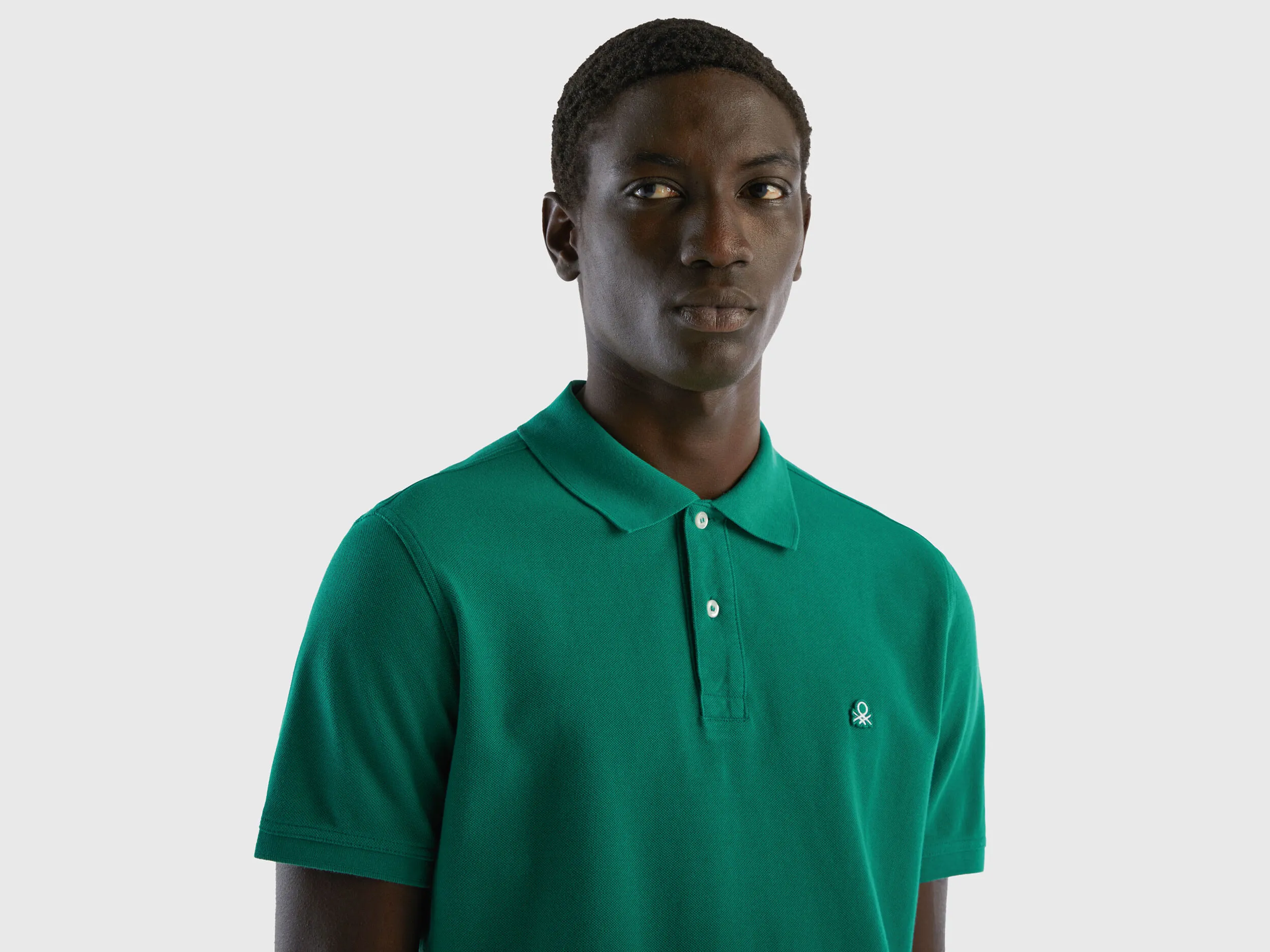 Polo verde oscuro regular fit