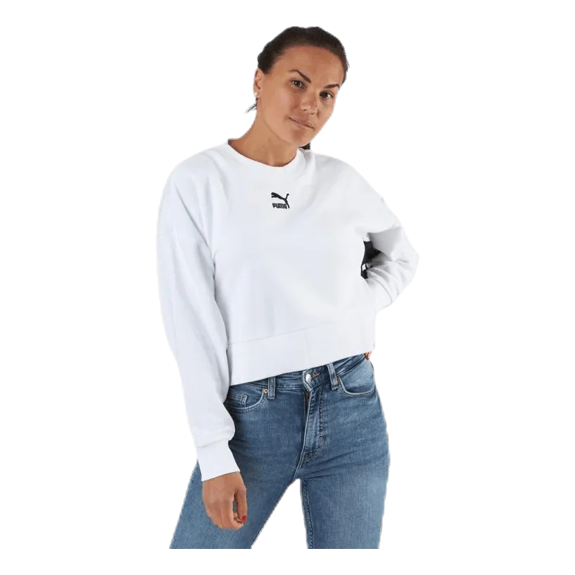 Puma Classics Cropped Crew White