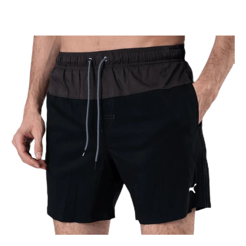 Puma Logo Medium Length Swim Shorts Black/Grey