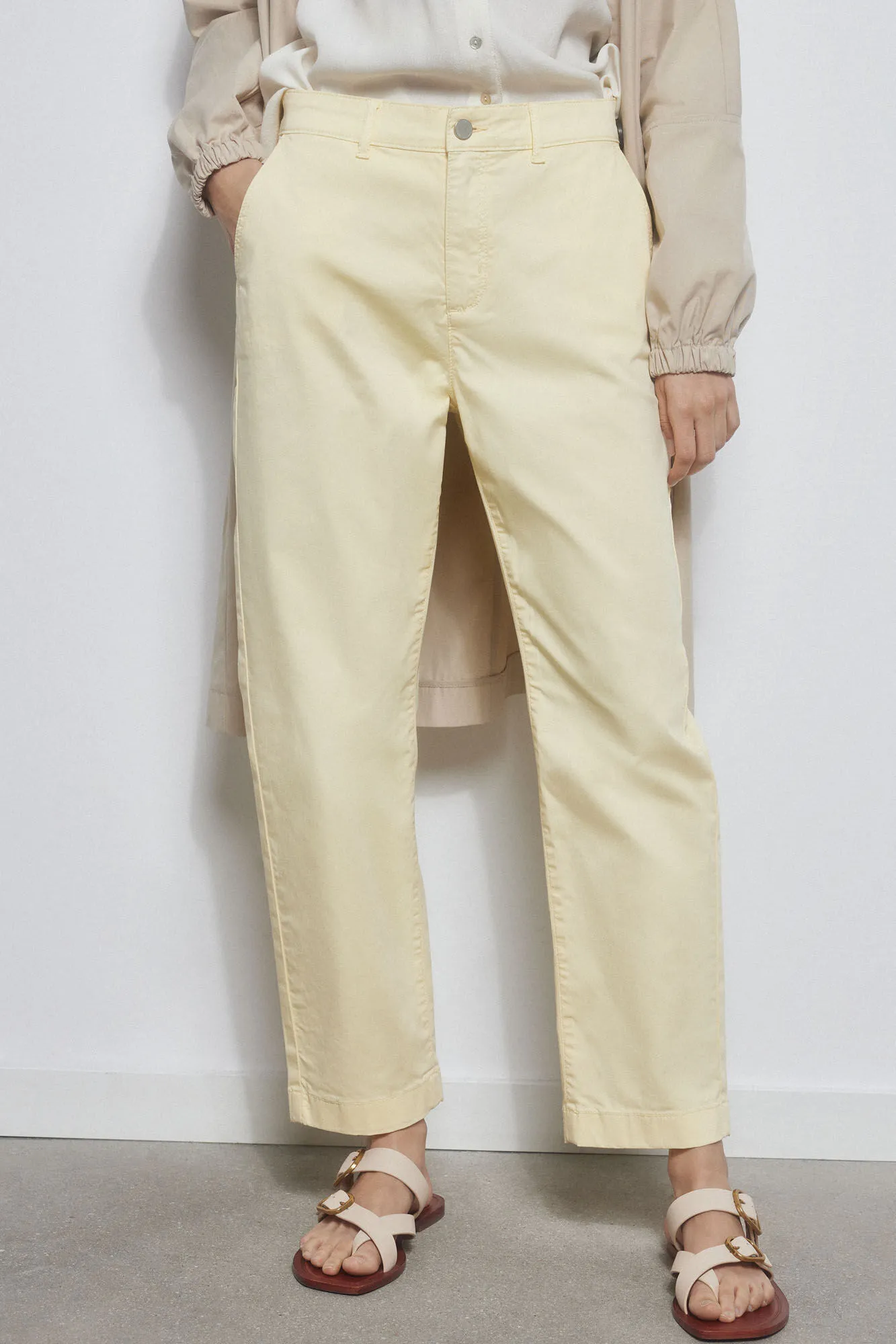 Slim fit satin trousers