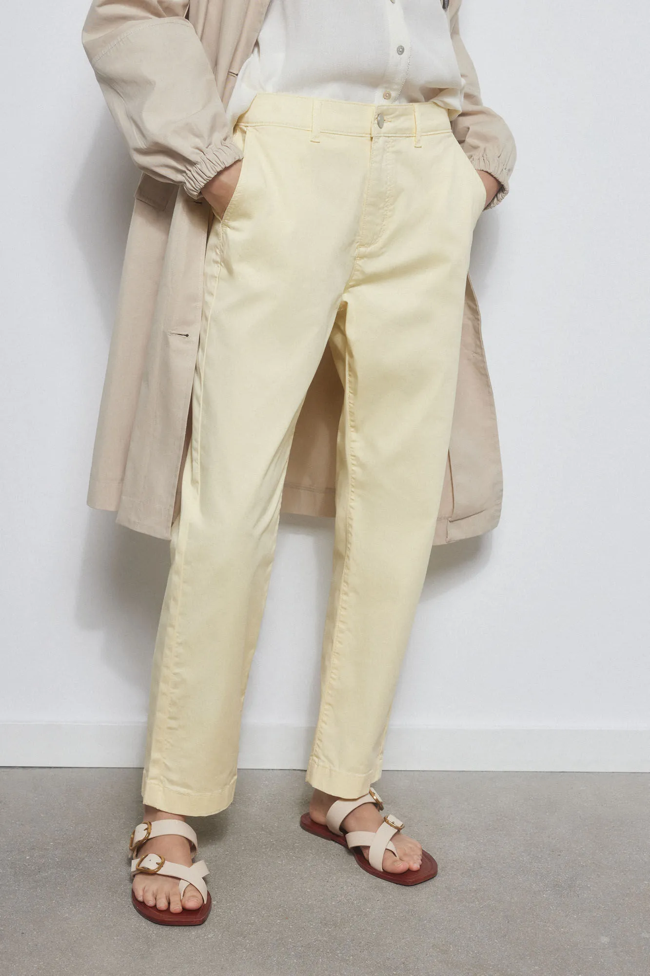 Slim fit satin trousers