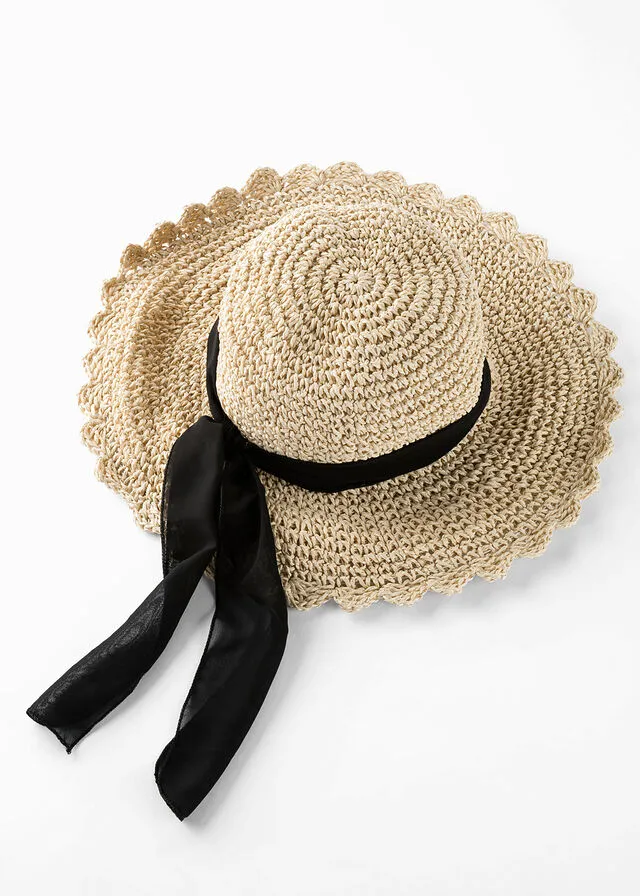 Sombrero para el sol Natural-negro