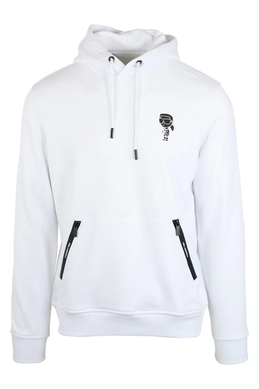 Sudadera blanca con capucha y logo 