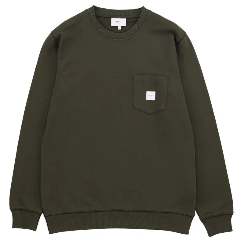 Sudadera Makia: Square Pocket Sweatshirt (Dark Green)