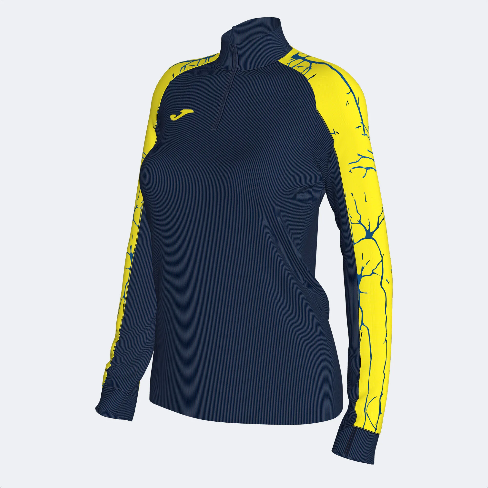 Sudadera mujer Elite IX marino amarillo flúor