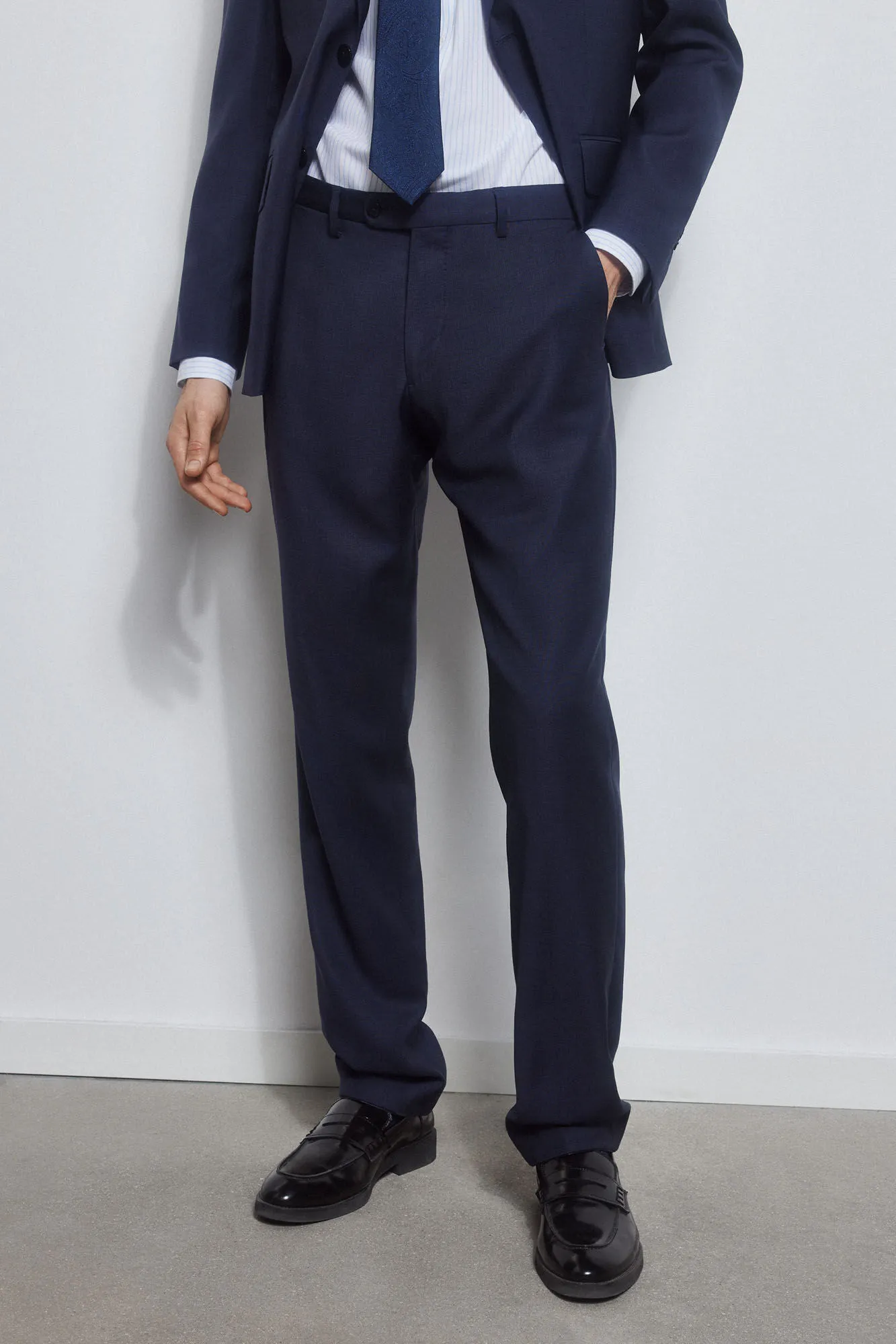 Tailored fit checked trousers