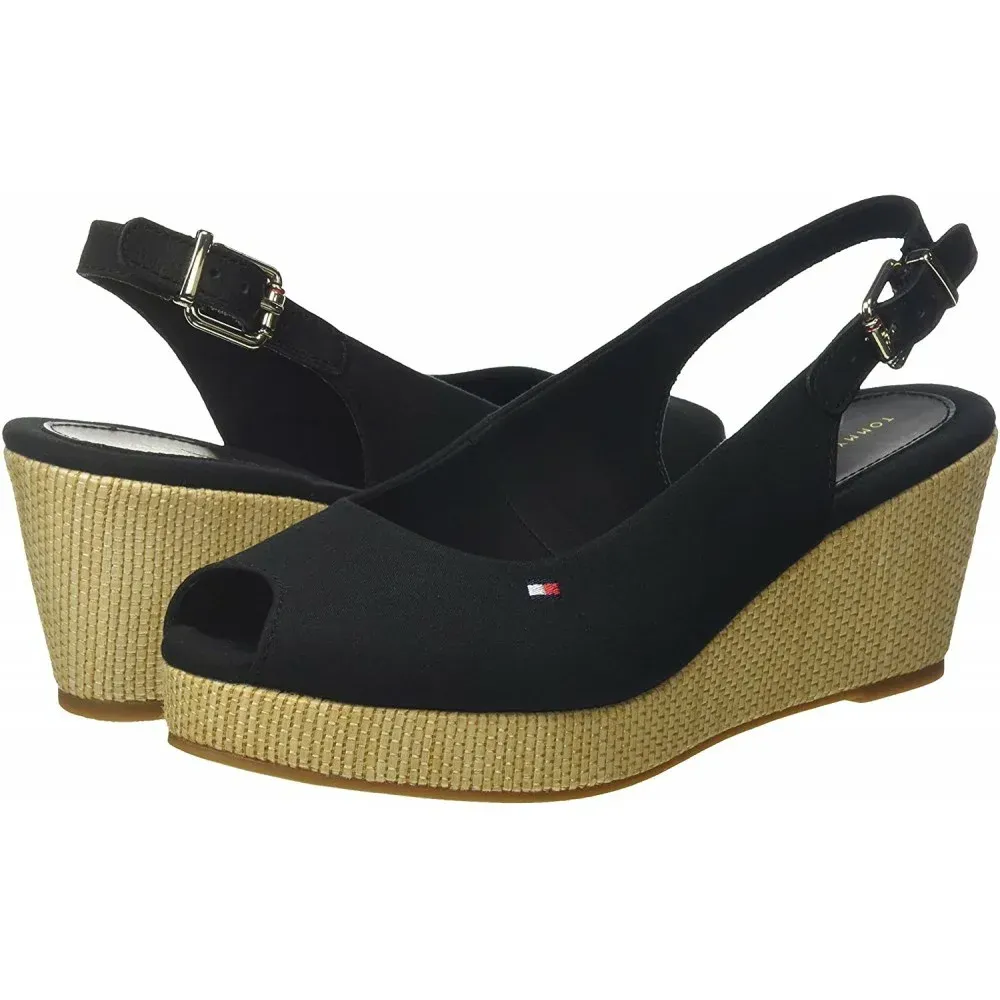 Tommy Hilfiger Iconic Elba Sling Back Wedge FW0FW04788 BDS