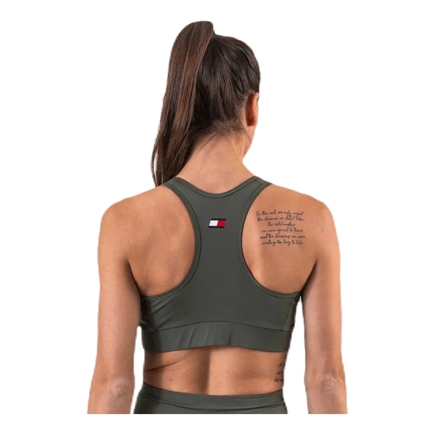 Tommy Hilfiger Sport Sports Bra Logo Mid Green