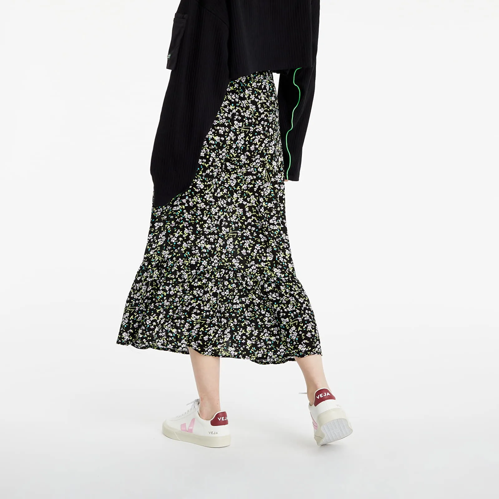 Tommy Hilfiger Tiered Floral Midi Skirt