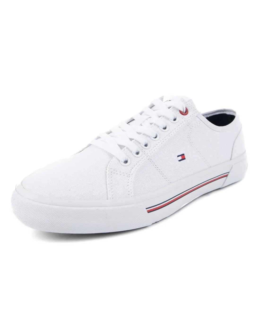 TOMMY HILFIGER - Zapatillas blancas Core Corporate Vulc Canvas Hombre