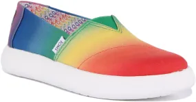 Toms Unity Pride Mallow Zapatillas de lona con estampado de arco iris para mujer en rosa