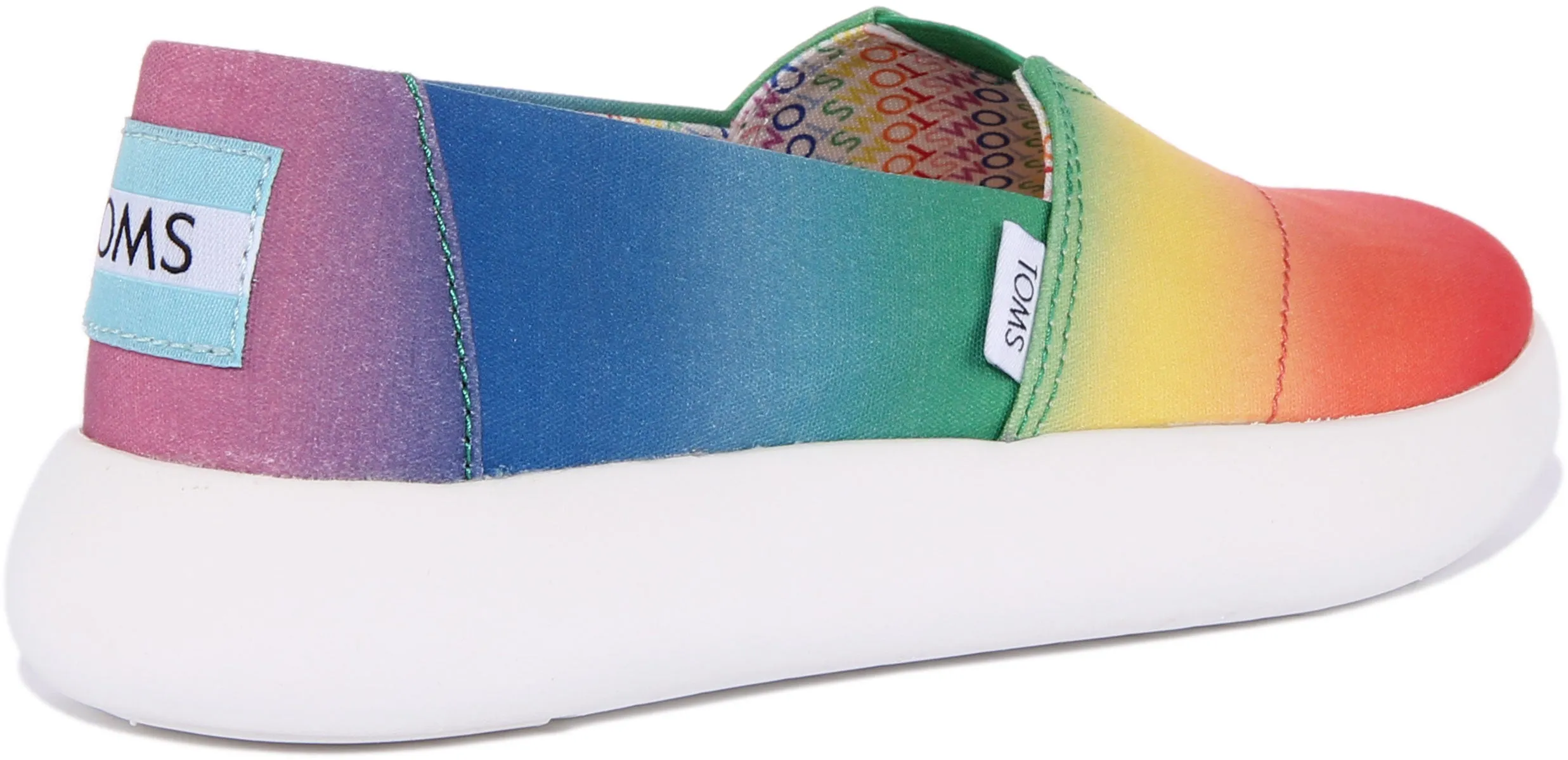 Toms Unity Pride Mallow Zapatillas de lona con estampado de arco iris para mujer en rosa