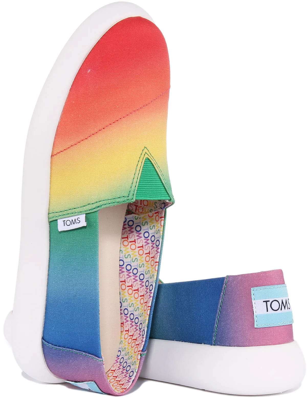 Toms Unity Pride Mallow Zapatillas de lona con estampado de arco iris para mujer en rosa