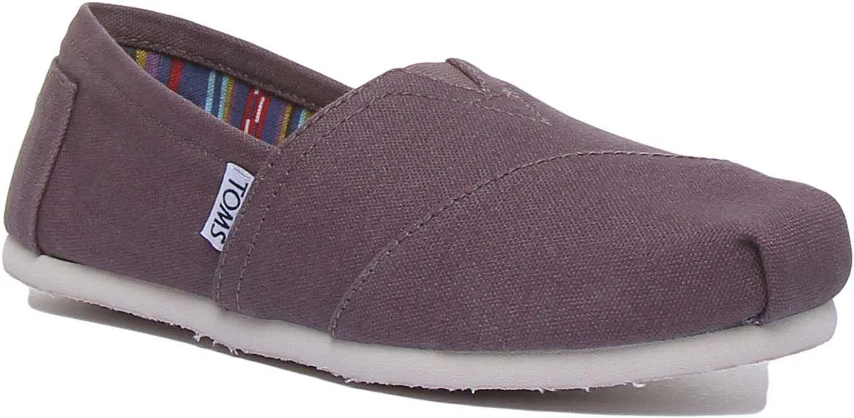 Toms Zapatillas clásicas de lona vegana para mujer en gris