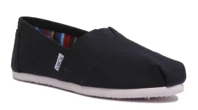 Toms Zapatillas clásicas de lona vegana para mujer en negro