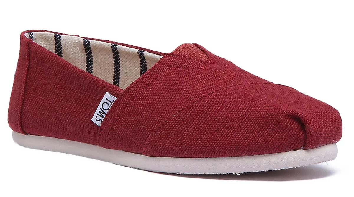 Toms Zapatillas de lona clásicas heritage para mujer en cereza