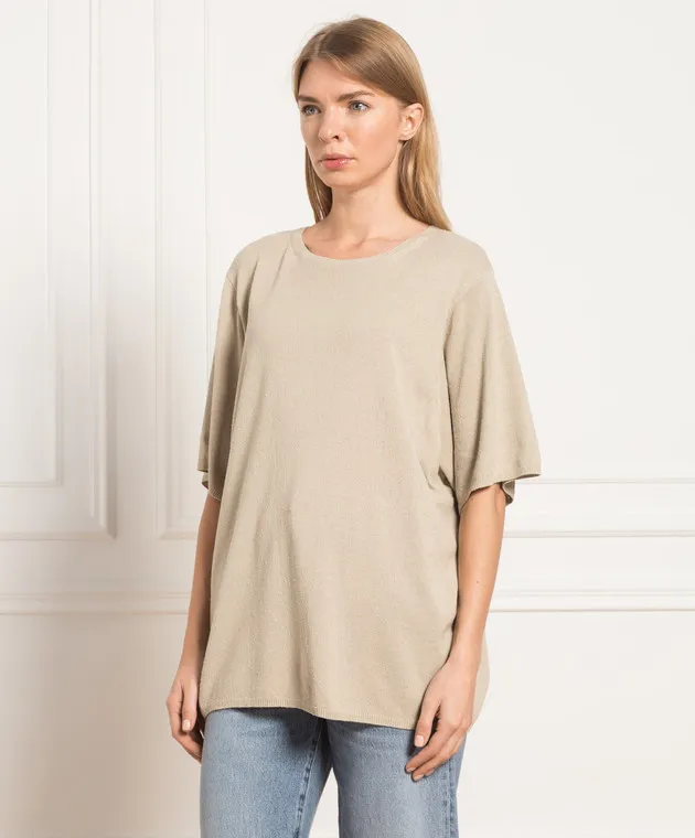 Toteme Beige silk T-shirt