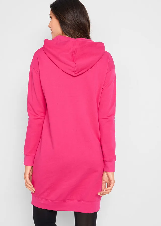 Vestido tipo sudadera Rosa oscuro