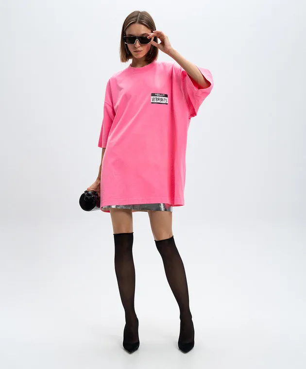 Vetements Pink t-shirt with logo