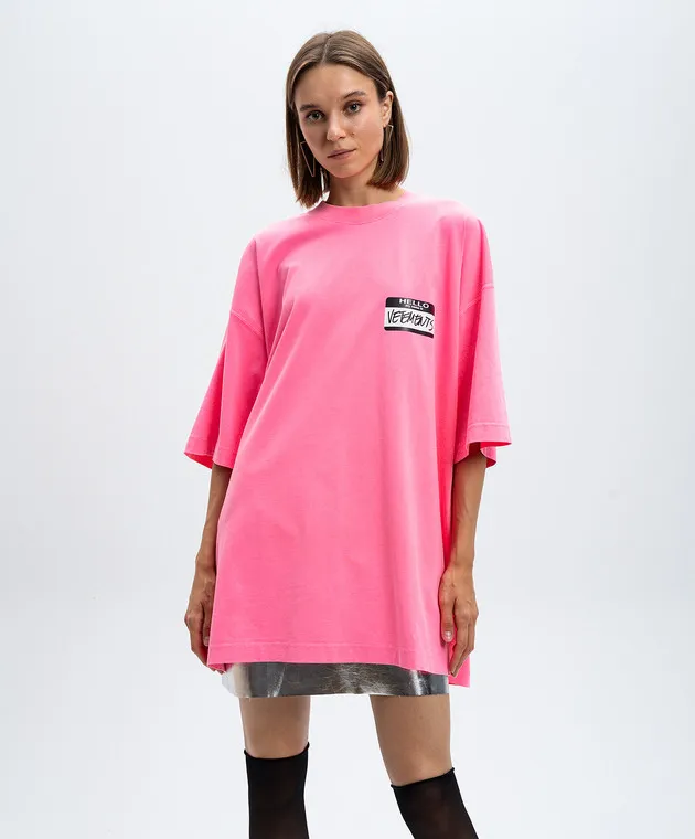 Vetements Pink t-shirt with logo