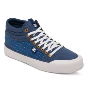 Zapatillas altas DC Shoes muy cómodas para mujer EVAN HI TX SE Blue/Brown (xbcw) Ref. ADJS300164 Azul con topitos minis