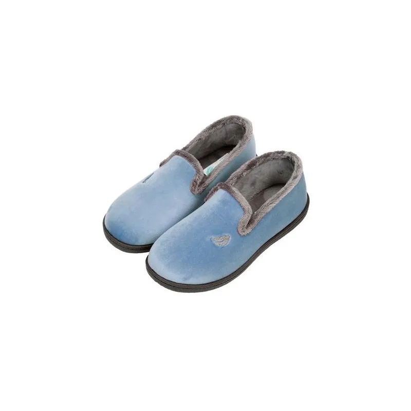 Zapatillas de casa para mujer cerradas en suapel con plantillas plumaflex ultraacolchadas en color azul jeans