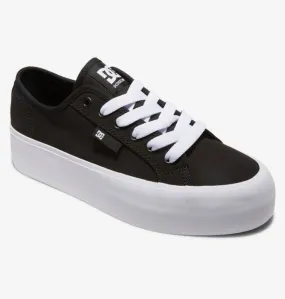 Zapatillas plataforma DC Shoes para mujer de lona MANUAL PLATFORM  BLACK/WHITE (bkw) Ref. ADJS300280 negras/suela blanca