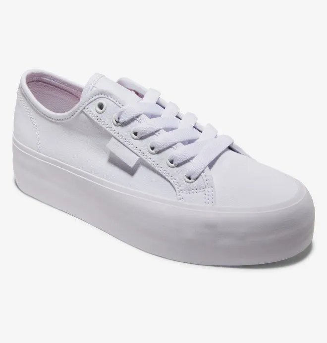 Zapatillas plataforma DC Shoes para mujer de lona MANUAL PLATFORM WHITE (ww0) Ref. ADJS300280 blancas