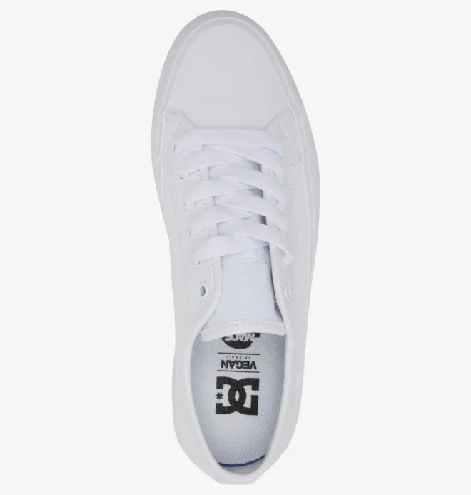 Zapatillas plataforma DC Shoes para mujer de lona MANUAL PLATFORM WHITE (ww0) Ref. ADJS300280 blancas