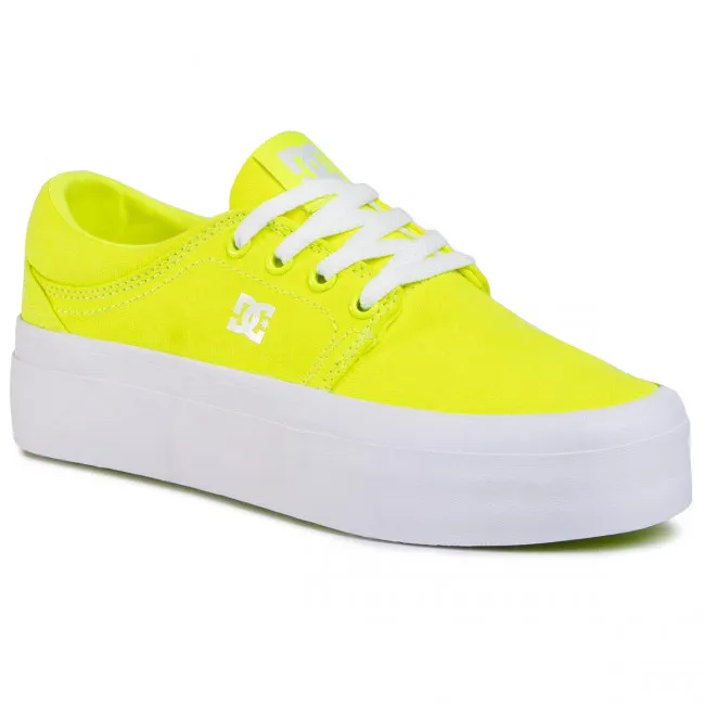 Zapatillas plataforma DC Shoes para mujer de lona TRASE PLATAFORM TX Bright Yelow Ref. ADJS300184 Amarilla fluor