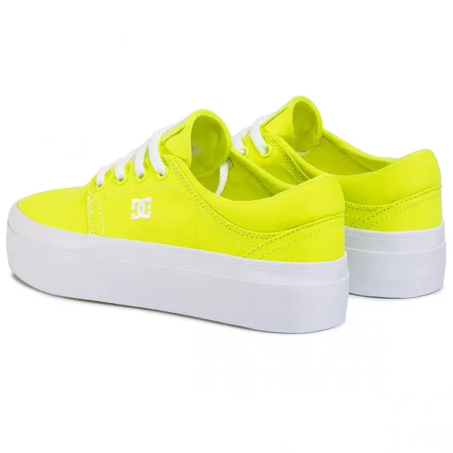 Zapatillas plataforma DC Shoes para mujer de lona TRASE PLATAFORM TX Bright Yelow Ref. ADJS300184 Amarilla fluor