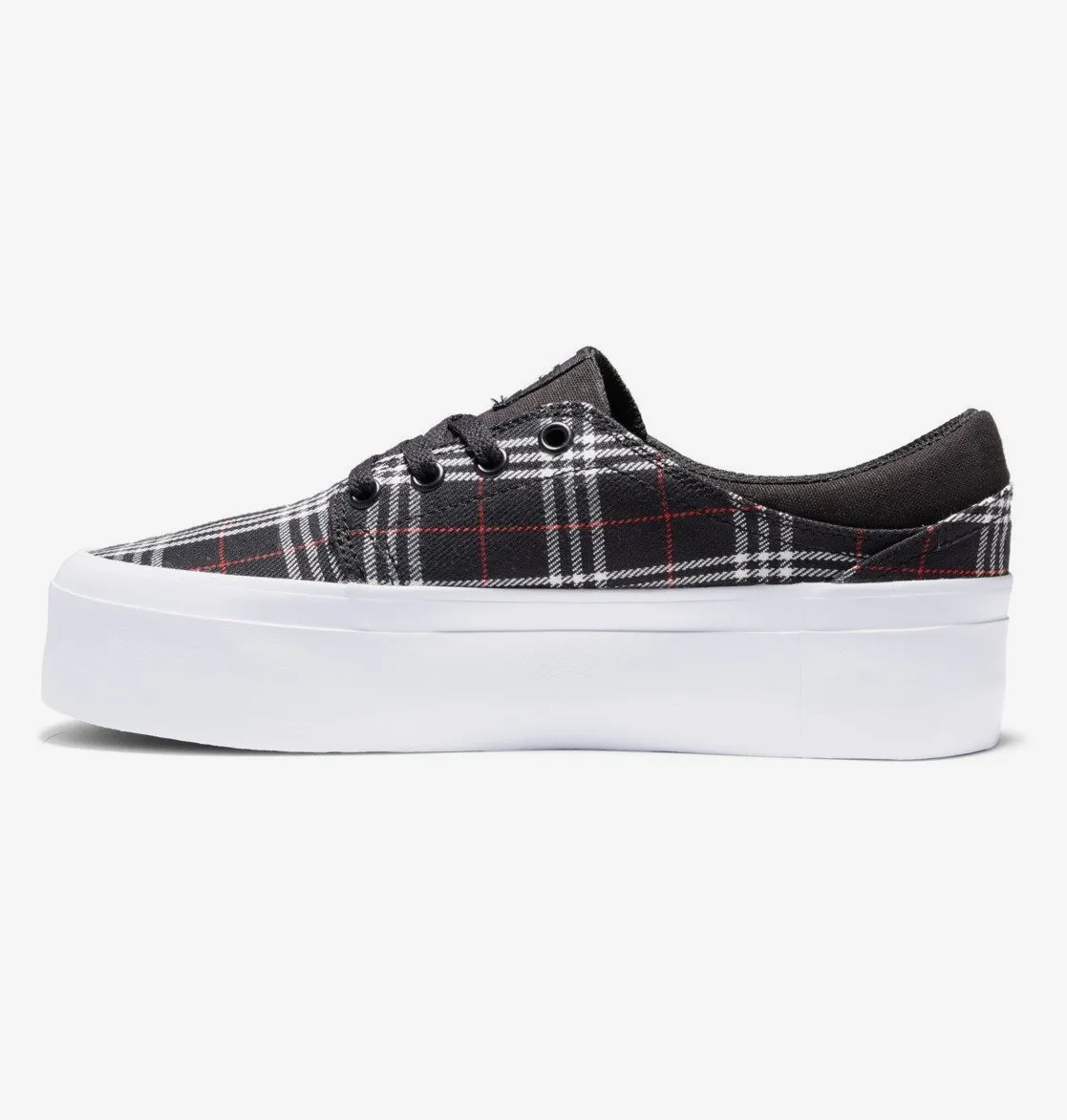 Zapatillas plataforma DC Shoes para mujer de lona TRASE PLATFORM BLACK/PLAID (bpd) Ref. ADJS300269 Negra cuadros