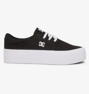 Zapatillas plataforma DC Shoes para mujer de lona TRASE PLATFORM Black/White Ref. ADJS300269 Negra y blanca