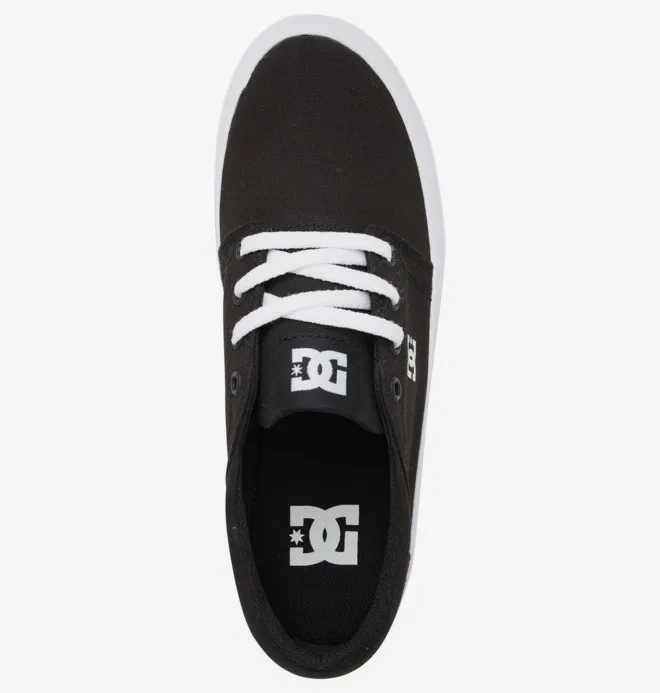 Zapatillas plataforma DC Shoes para mujer de lona TRASE PLATFORM Black/White Ref. ADJS300269 Negra y blanca