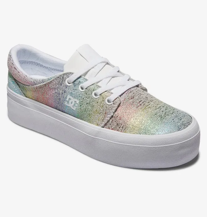 Zapatillas plataforma DC Shoes para mujer de lona TRASE PLATFORM WHITE/RAINBOW (trw) Ref. ADJS300269 ARCOÍRIS New