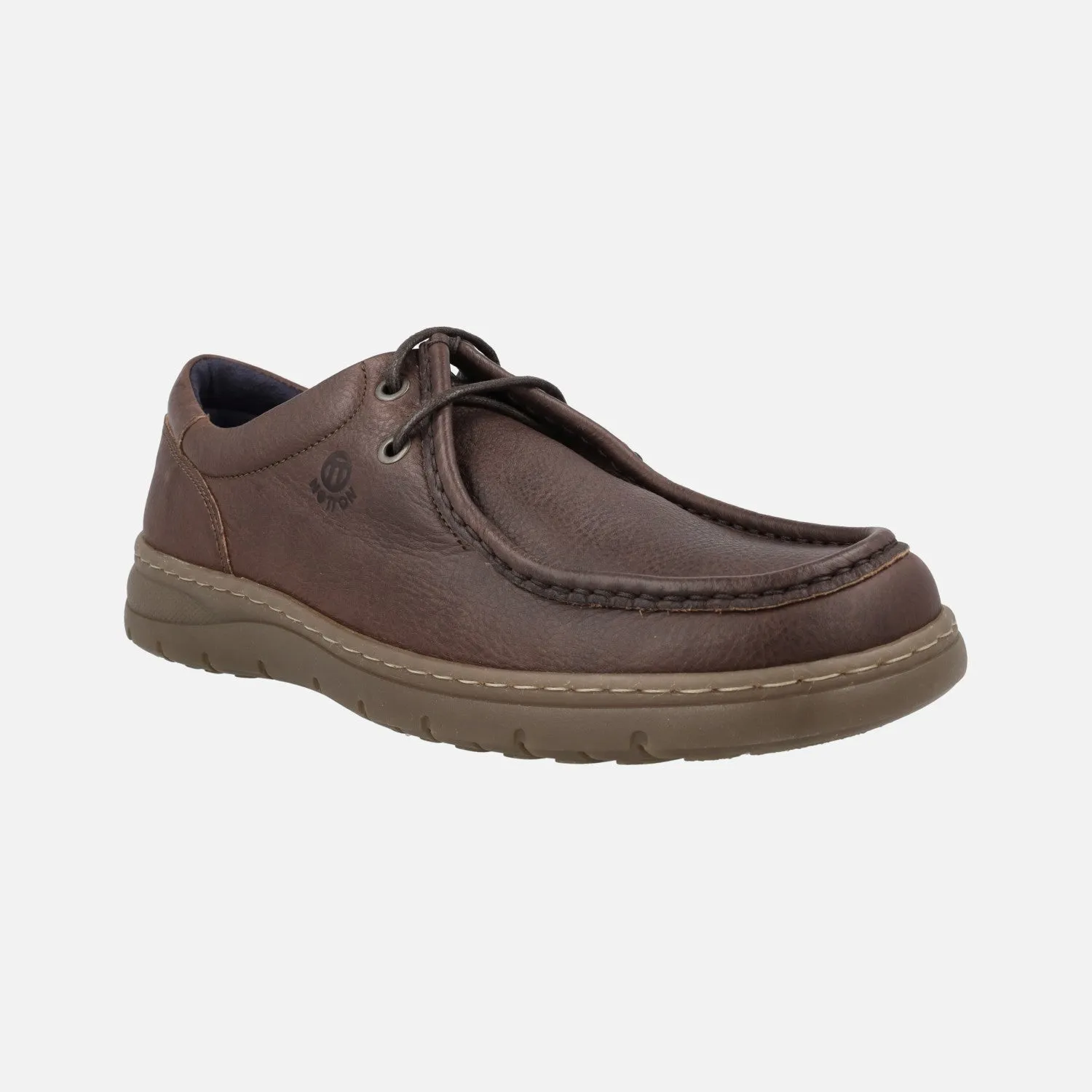 Zapatos de cordones para hombre estilo wallabee en piel marrón