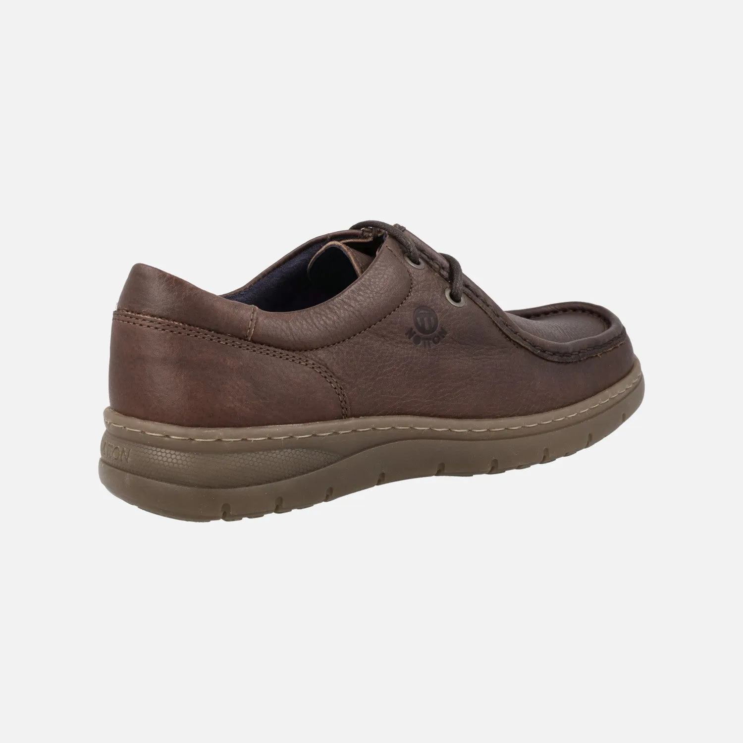 Zapatos de cordones para hombre estilo wallabee en piel marrón