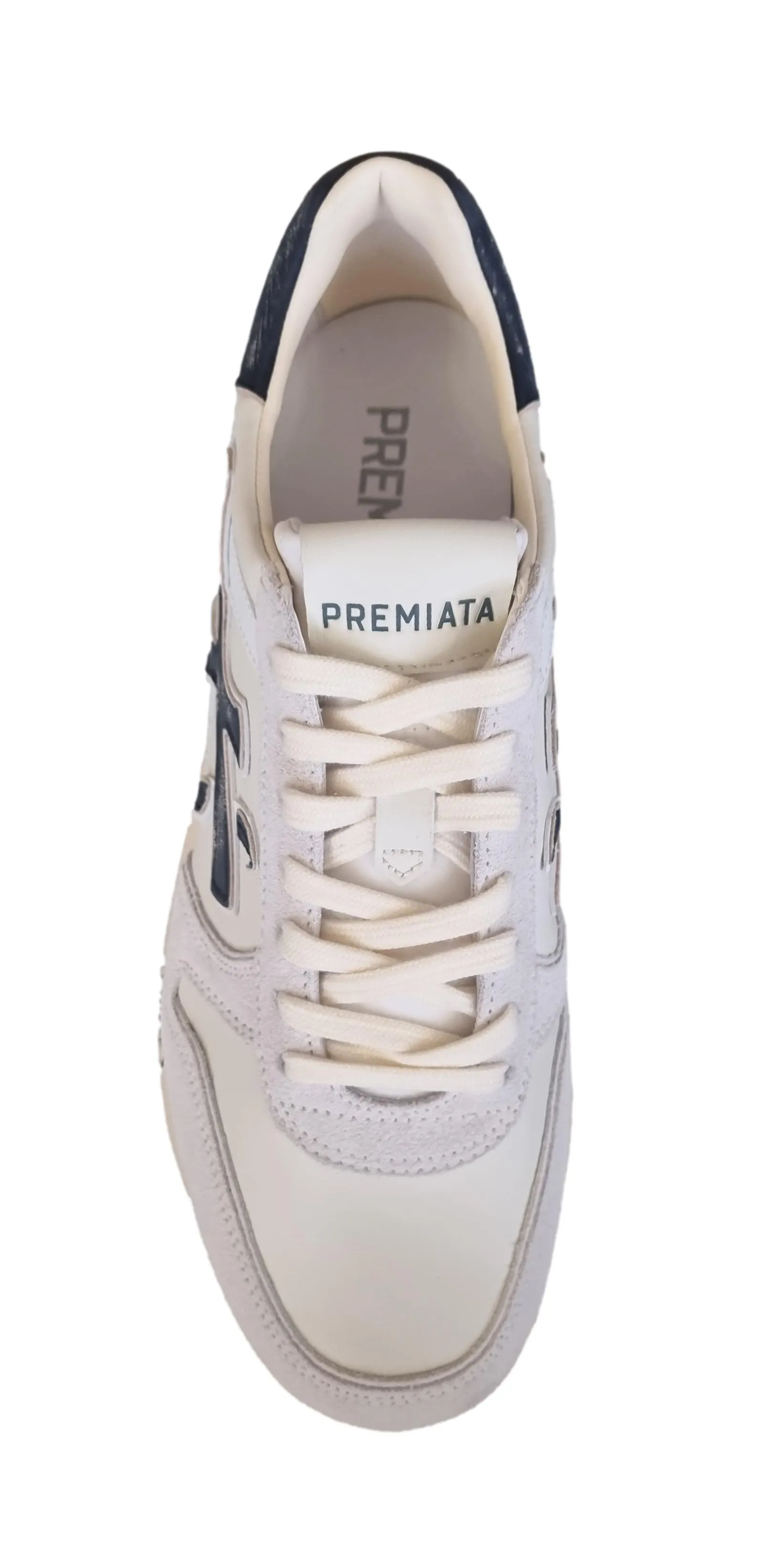 Zapatos de hombre PREMIATA vintage piel MICK_6873 blanco-azul