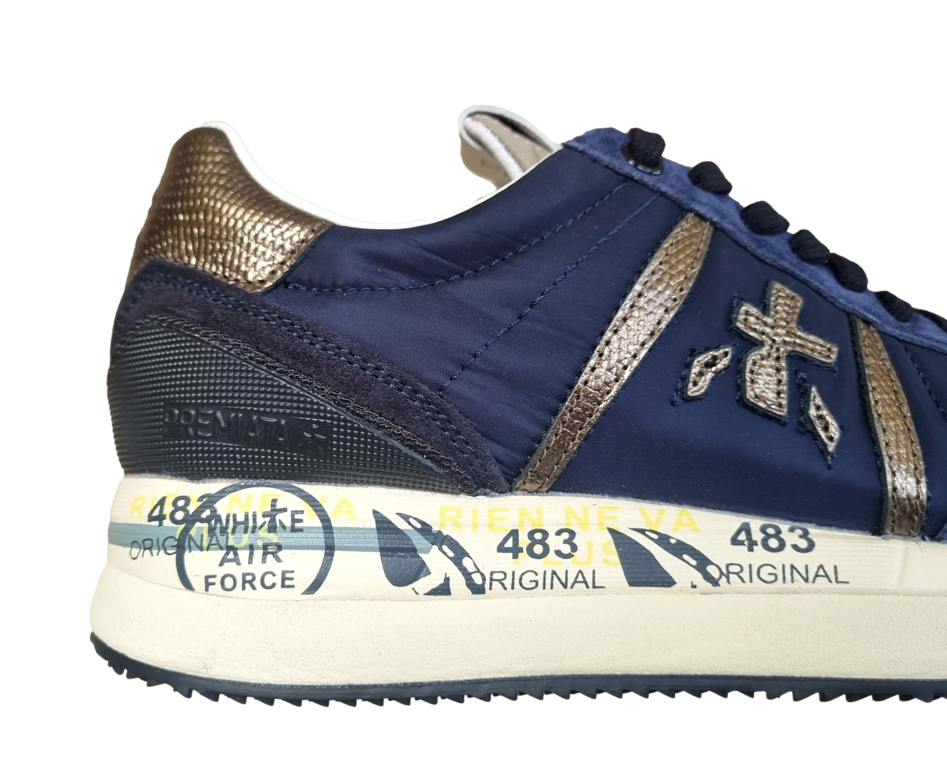 Zapatos deportivos de mujer PREMIATA en piel y nailon CONNY_6981 azul